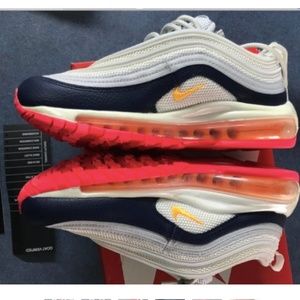 Nike Air Max 97 Pure Platinum/Laser Orange Women’s Shoes Sz 6 (921733 015)